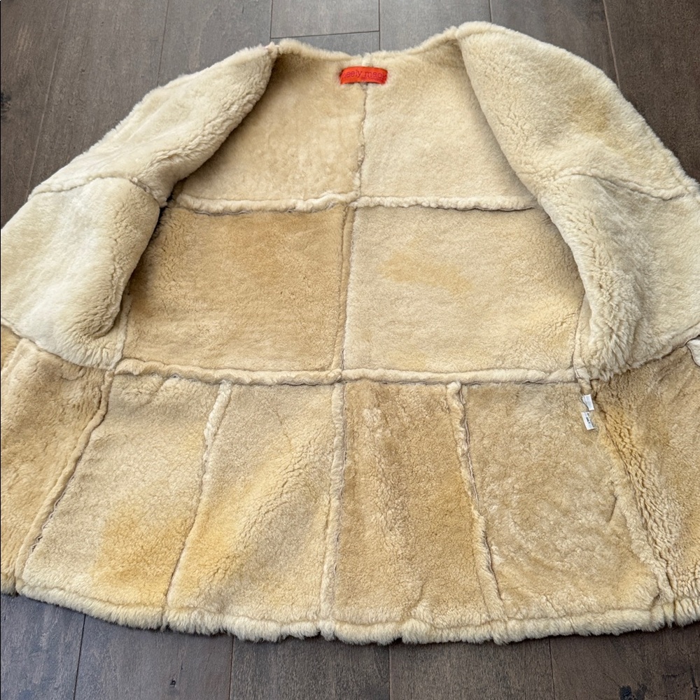 Vintage Shearling Lined Patchwork Red And Brown W… - image 5